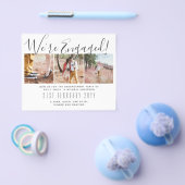 We zijn bezig. Moderne fotocollage nodigt begrotin Flyer (Enkel)