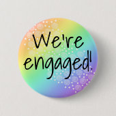 We zijn bezig. RegenboogButton Ronde Button 5,7 Cm (Voorkant)