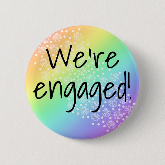 We zijn bezig. RegenboogButton Ronde Button 5,7 Cm (Voorkant)