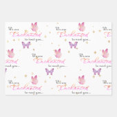 We zijn blij om u te ontmoeten vlinder Baby shower Inpakpapier Vel (Voorkant)