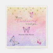 We zijn blij om u te ontmoeten vlinder Baby shower Servet (Voorkant)