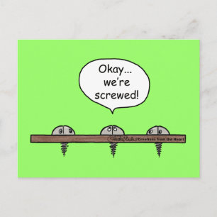 We zijn de klos! cartoon -Drie schroeven Briefkaart
