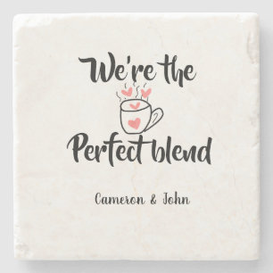 We zijn de perfecte blend koffie liefde valentijns stenen onderzetter