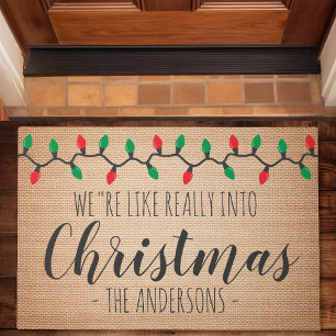 We zijn echt dol op Kerstmis Grappig Deurmat