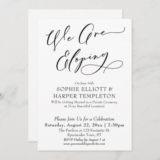 We zijn een eenvoudige, zwarte en witte feestdag kaart (Voorkant / Achterkant)