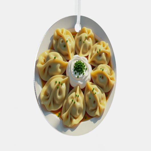 We zijn een perfecte Pierogi! Grappige kerst Metalen Ornament (Voorkant Rechts)