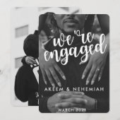 We zijn erbij betrokken|Modern Two Photos Elegant Aankondiging (Voorkant / Achterkant)