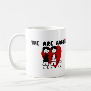 We zijn familie - homo's twee mannen en kat koffiemok