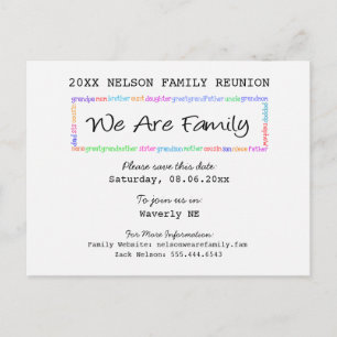 We zijn familie reünie of feest save the date aankondigingskaart