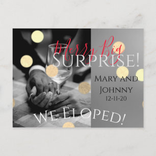 We zijn geëlimineerd Merry Big Surprise kerstvakan Briefkaart