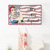 We zijn gelijk, vrouwengelijkheidsbarrier spandoek (Insitu)