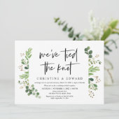 We zijn getrouwd, Bruiloft Elopement-feest Kaart (Staand voorkant)