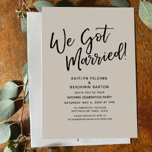 We Zijn Getrouwd! Casual Script Cream Ontvangst Kaart