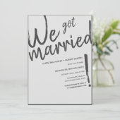 "We zijn getrouwd!" Casual scriptweddenschappen Kaart (Staand voorkant)