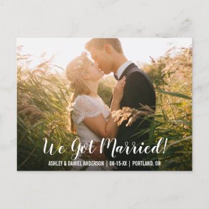 We zijn getrouwd elopement aankondiging briefkaart