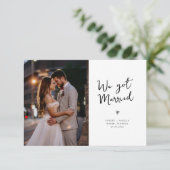 We zijn getrouwd foto bruiloft aankondiging (Staand voorkant)