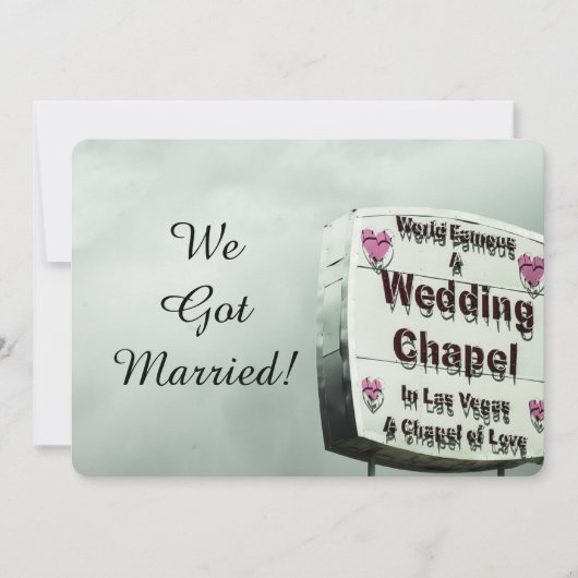 "We zijn getrouwd"  Las Vegas Eloped  aankondiging (Voorkant)
