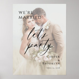 We zijn getrouwd, laten we feest vieren Elopement Poster