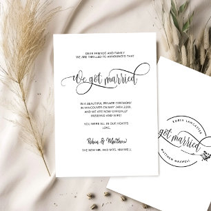 We zijn getrouwd, legant modern huwelijk aankondiging