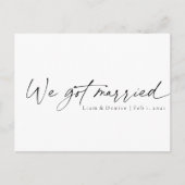 We zijn getrouwd met Elegant Script Minimal Announ Briefkaart (Voorkant)
