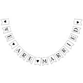 We zijn getrouwd met Rustic Cute Wedding Bunting V Vlaggetjes (Alle)