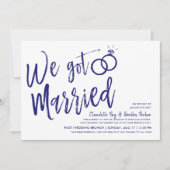 We zijn getrouwd | Post Wedding Brunch Deep Blue Kaart (Voorkant)