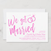 We zijn getrouwd | Post Wedding Brunch Pink Kaart (Voorkant)