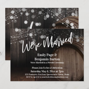 We zijn getrouwd rustieke houten vat en lichten kaart