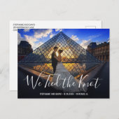 We Zijn Getrouwd Script Foto Bruiloft Elopement Aankondigingskaart (Voorkant / Achterkant)