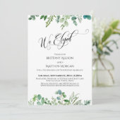 We Zijn Gevlucht Elegante Typografie Eucalyptus Gr Kaart (Staand voorkant)