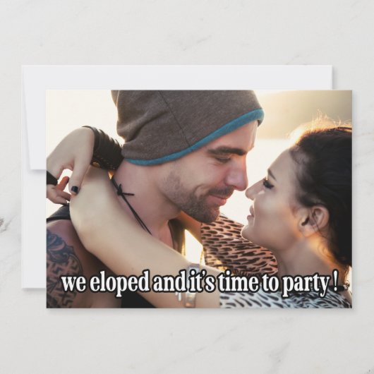 We Zijn Gevlucht Modern Trouwfoto Aankondiging (Voorkant)