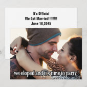 We Zijn Gevlucht Modern Trouwfoto Aankondiging (Voorkant / Achterkant)