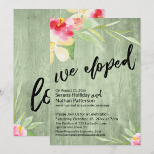 We Zijn Gevlucht Waterverf Bloemen & Groen Hout Kaart