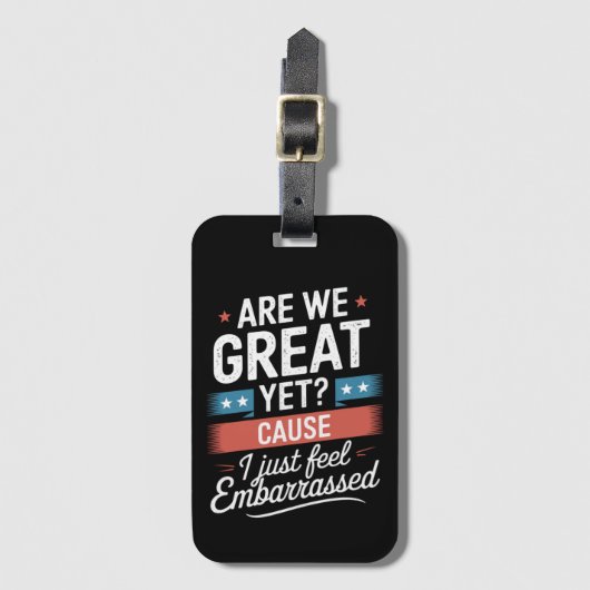 We zijn geweldig, maar voelen ons beschaamd tegen  bagagelabel (Voorkant (verticaal))