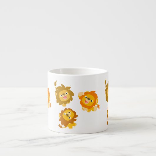 "We zijn hier!!" Cute Cartoon Lions Espresso Mok (Voorkant)