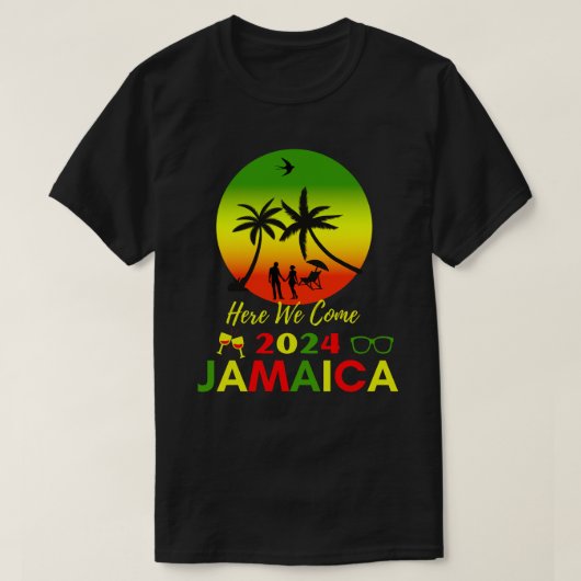 We zijn hier in Jamaica 2024 met Jamaicaanse vlag T-shirt (Design voorkant)
