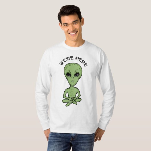 We zijn hier UFO Alien Invasion Extra Terrestrial T-shirt (Voorkant volledig)