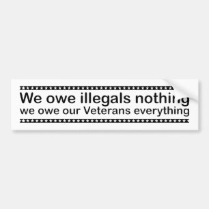 We zijn illegalen niets verschuldigd bumpersticker