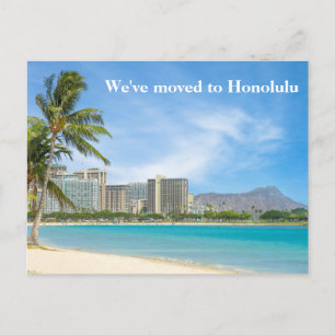 We zijn naar Honolulu Beach Photo Custom Moving Briefkaart