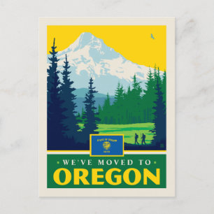 We zijn naar Oregon verhuisd Uitnodiging Briefkaart