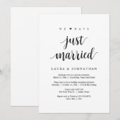 We Zijn Net Getrouwd, Bruiloft Elopement Feest Kaart (Voorkant / Achterkant)