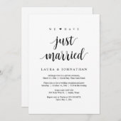 We Zijn Net Getrouwd, Trouw Elopement Feest Kaart (Voorkant / Achterkant)