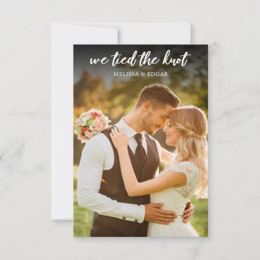 we zijn net getrouwd witte trouwfoto kaart (Voorkant)