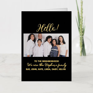 We zijn nieuw in de buurt" Fotoaankondiging Folie Wenskaart