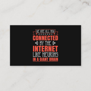 We zijn nu allemaal verbonden via internet visitekaartje