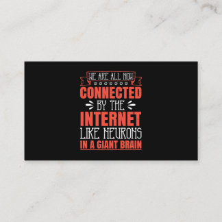 We zijn nu allemaal verbonden via internet visitekaartje