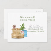 we zijn nu verhuisd , nieuwe adreshondenaankondigi briefkaart (Voorkant / Achterkant)