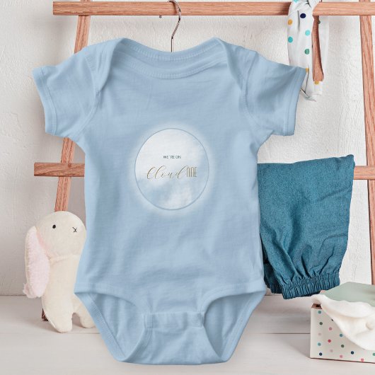 We zijn op Cloud 9 Baby Jongen Blauwe Baby Shower Romper