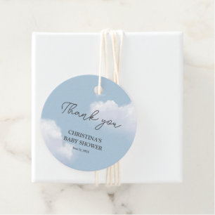 We zijn op Cloud 9 Blue Boy Baby shower Dank je Bedankjes Labels