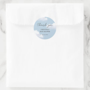 We zijn op Cloud 9 Blue Boy Baby shower Dank je Ronde Sticker